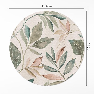Vinyl floor rug Delicate boho leaves
