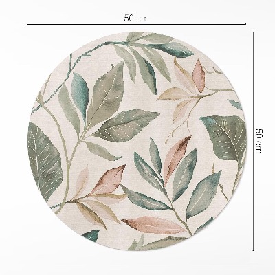 Vinyl floor rug Delicate boho leaves