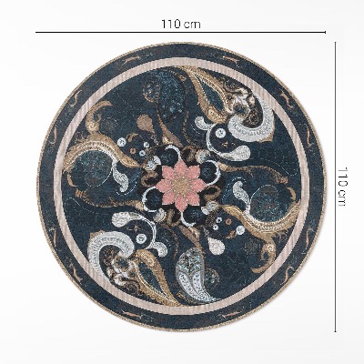 Pvc rug Abstraction of shapes and flower in vintage style