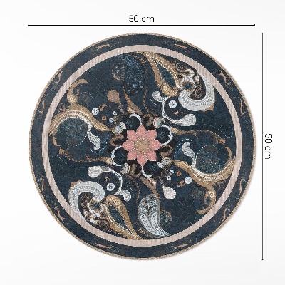 Pvc rug Abstraction of shapes and flower in vintage style