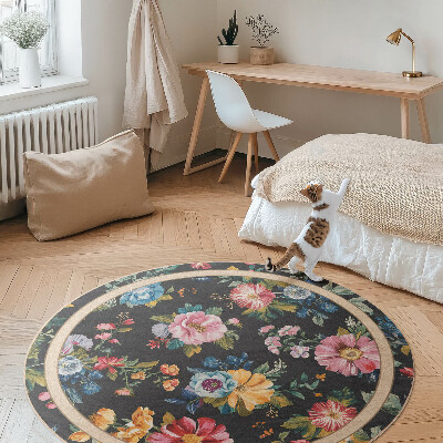 Pvc carpet Rich colorful wildflowers meadow vintage