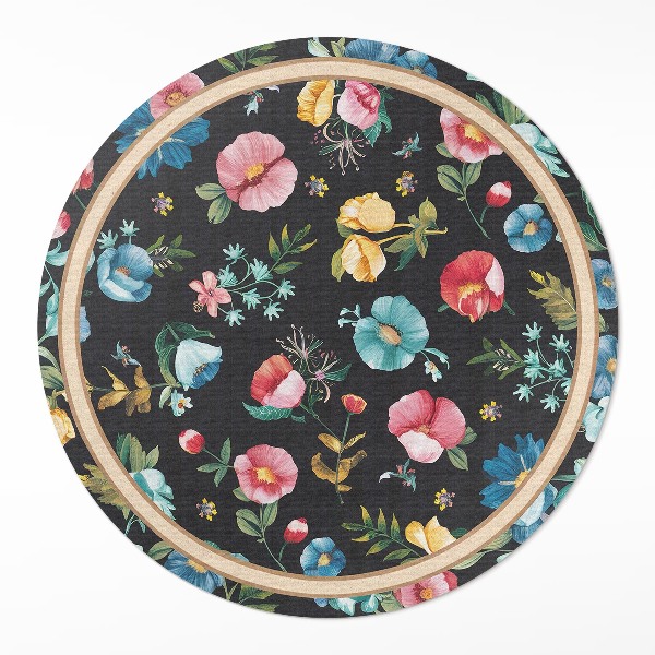 Vinyl rug Delicate colorful flowers wildflowers meadow vintage
