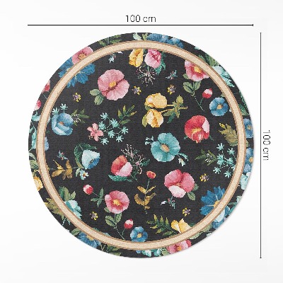 Vinyl rug Delicate colorful flowers wildflowers meadow vintage
