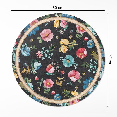 Vinyl rug Delicate colorful flowers wildflowers meadow vintage