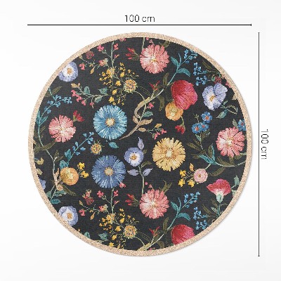Vinyl floor rug Colorful wildflower delicate flowers vintage