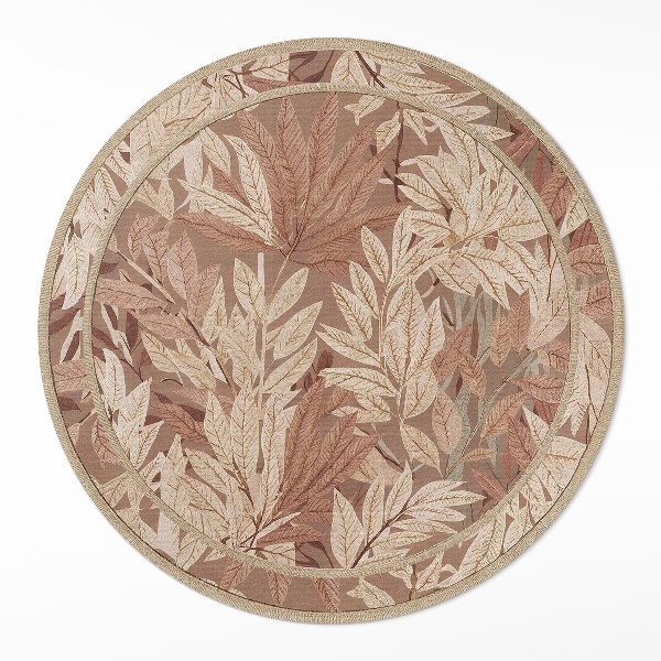 Pvc rug Leaves in boho style vintage vegetation