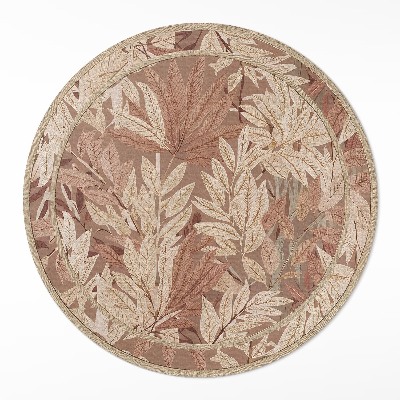 Pvc rug Leaves in boho style vintage vegetation