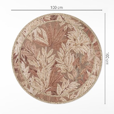Pvc rug Leaves in boho style vintage vegetation