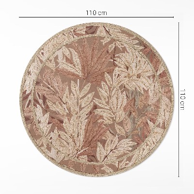 Pvc rug Leaves in boho style vintage vegetation