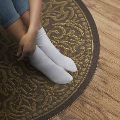 Vinyl floor rug Geometric pattern graphics decorative embroidery