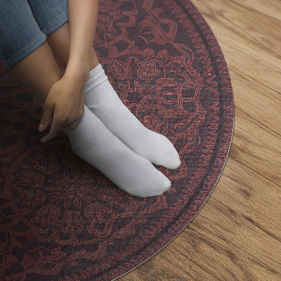 Vinyl floor rug Decorative geometric pattern in vintage style