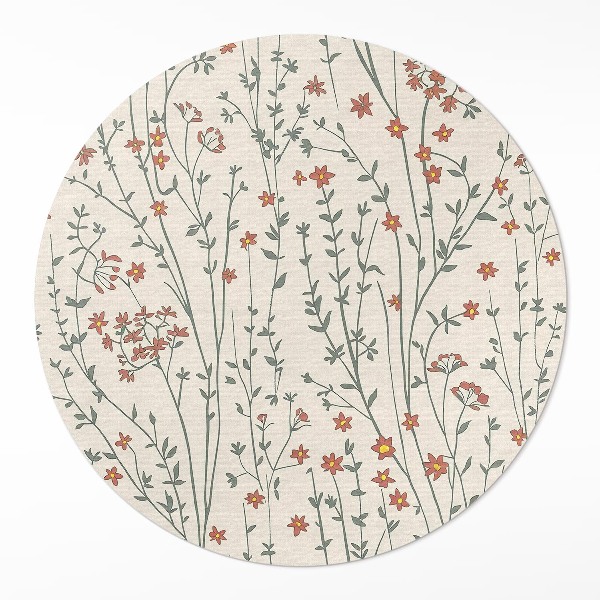 Vinyl floor rug Tiny wildflowers boho delicate meadow