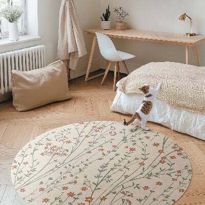 Vinyl floor rug Tiny wildflowers boho delicate meadow