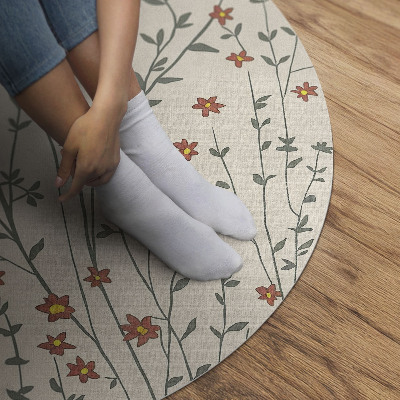Vinyl floor rug Tiny wildflowers boho delicate meadow