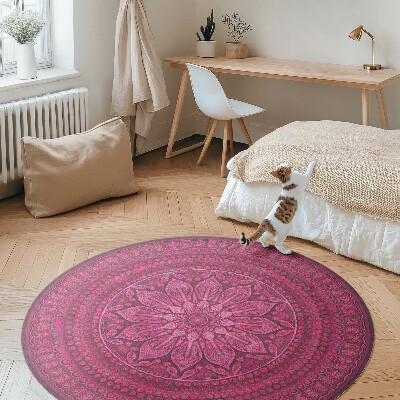 Vinyl rug Decorative mandala with flower pattern boho