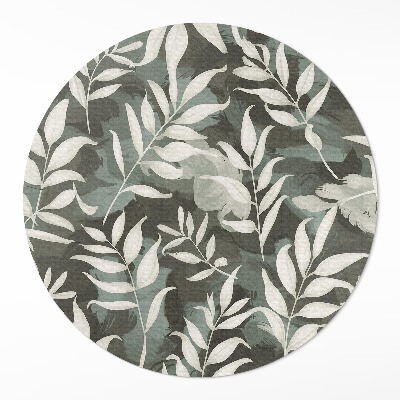 Vinyl floor rug Bright delicate leaves vegetation vintage