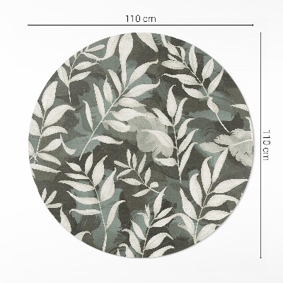 Vinyl floor rug Bright delicate leaves vegetation vintage