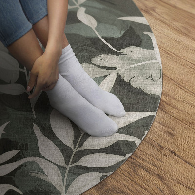 Vinyl floor rug Bright delicate leaves vegetation vintage