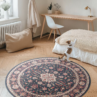 Vinyl floor rug Dark decorative Turkish pattern vintage