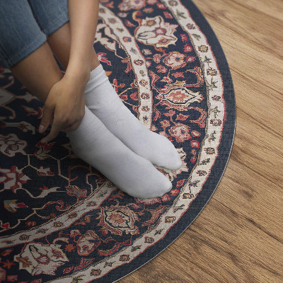 Vinyl floor rug Dark decorative Turkish pattern vintage