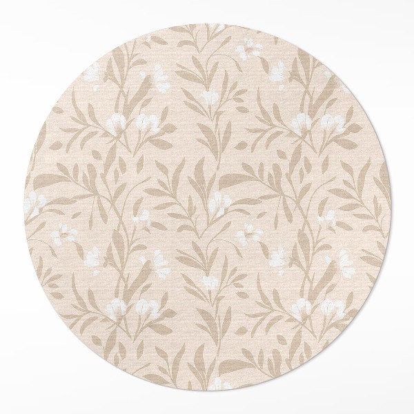 Pvc rug Delicate boho pattern of delicate leaves and flowers