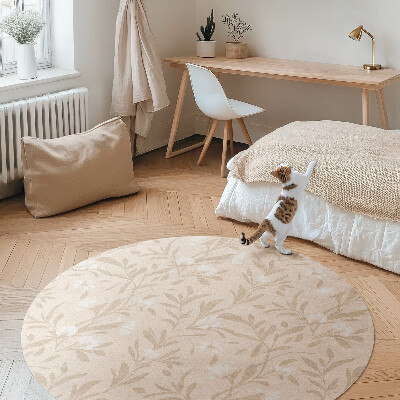 Pvc rug Delicate boho pattern of delicate leaves and flowers