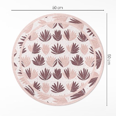 Pvc carpet Boho decorative pattern of pastel plants flowers