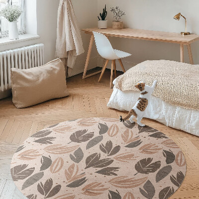 Vinyl rug Illustration of boho leaves in delicate style