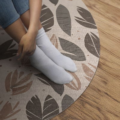 Vinyl rug Illustration of boho leaves in delicate style