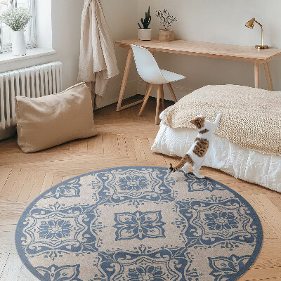 Vinyl floor rug Portuguese tile fine pattern vintage