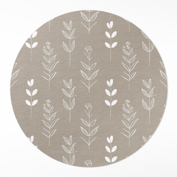 Vinyl rug Delicate leaves and twigs in boho style