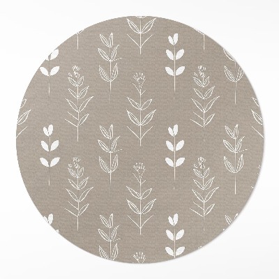 Vinyl rug Delicate leaves and twigs in boho style
