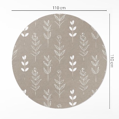 Vinyl rug Delicate leaves and twigs in boho style