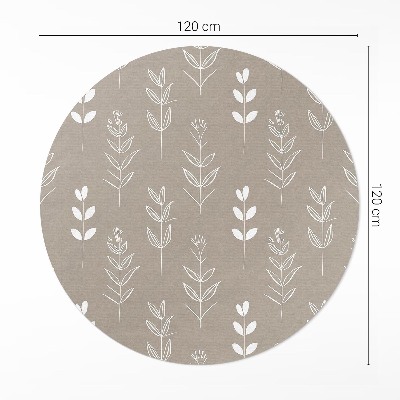 Vinyl rug Delicate leaves and twigs in boho style