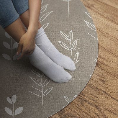 Vinyl rug Delicate leaves and twigs in boho style