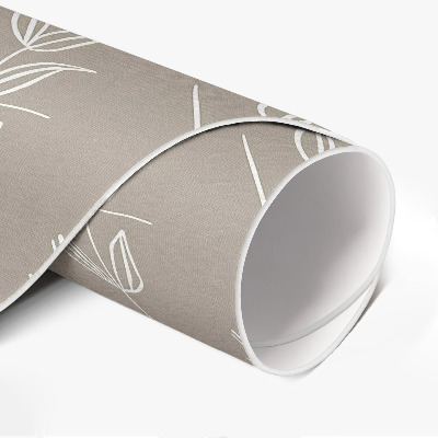 Vinyl rug Delicate leaves and twigs in boho style