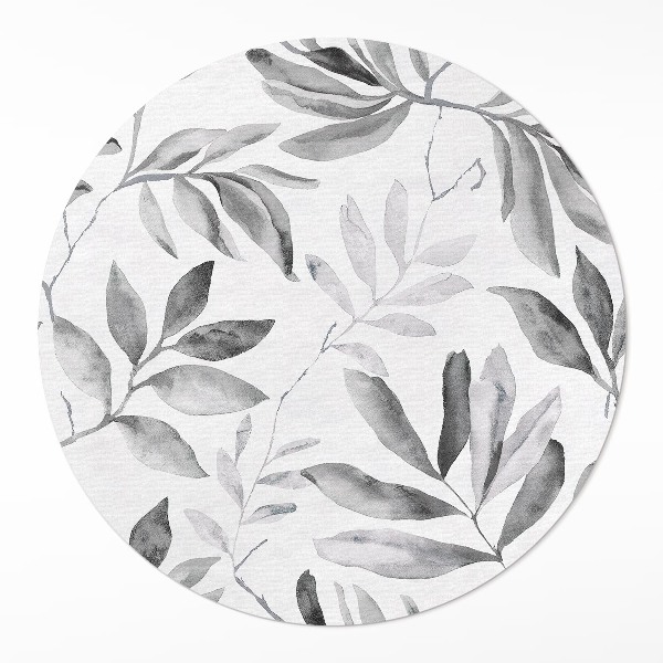 Vinyl rug Watercolor monochrome fine leaves