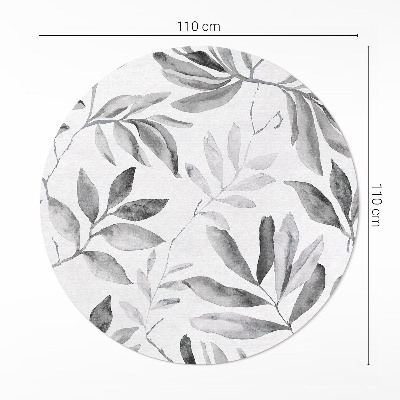 Vinyl rug Watercolor monochrome fine leaves
