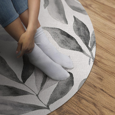 Vinyl rug Watercolor monochrome fine leaves