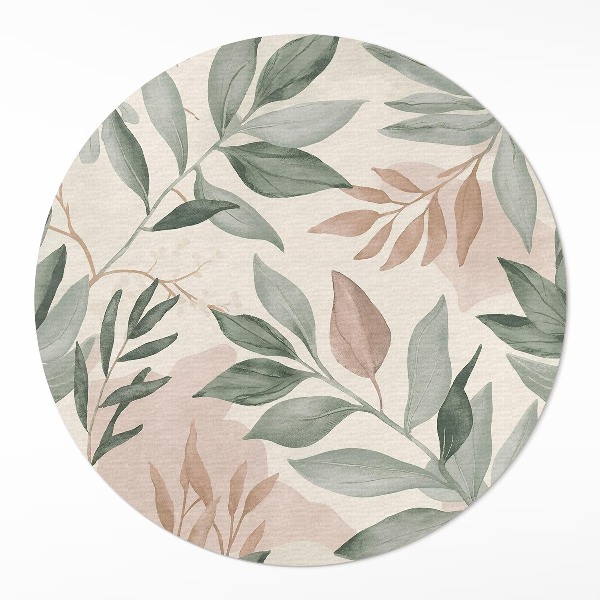 Vinyl floor rug Watercolor fine branches and leaves boho