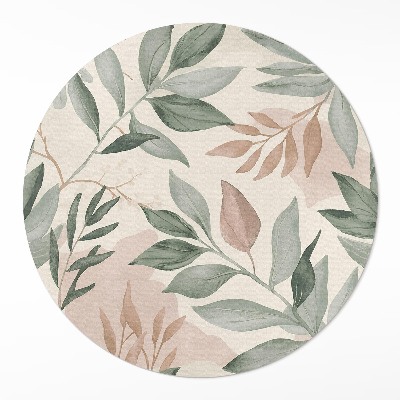 Vinyl floor rug Watercolor fine branches and leaves boho