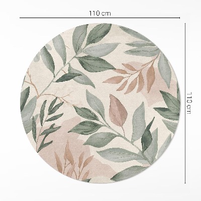 Vinyl floor rug Watercolor fine branches and leaves boho