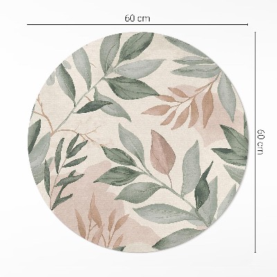 Vinyl floor rug Watercolor fine branches and leaves boho