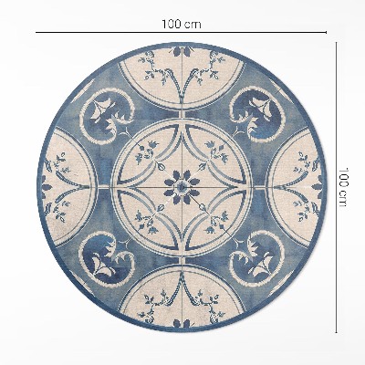 Pvc rug Decorative tiles with vintage ornaments
