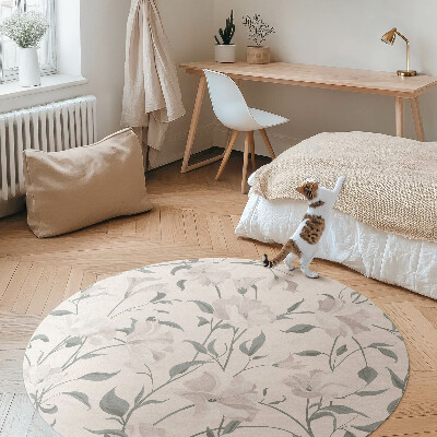 Pvc carpet Delicate beautiful flowers plants in boho style