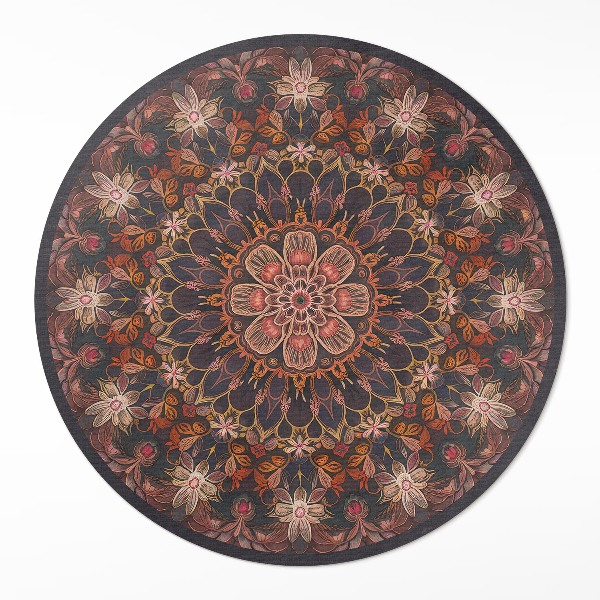Vinyl rug Oriental decoration pattern with plant motif