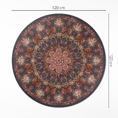 Vinyl rug Oriental decoration pattern with plant motif