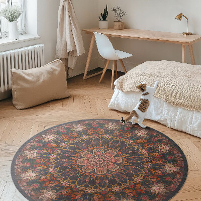 Vinyl rug Oriental decoration pattern with plant motif