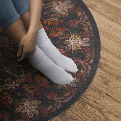 Vinyl rug Oriental decoration pattern with plant motif