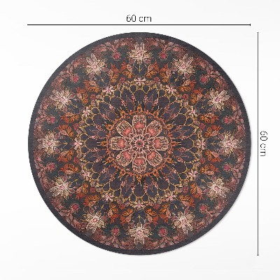 Vinyl rug Oriental decoration pattern with plant motif